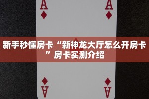 新手秒懂房卡“新神龙大厅怎么开房卡”房卡实测介绍