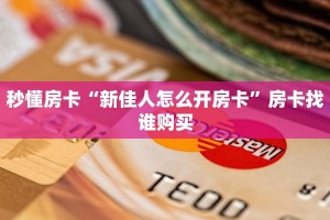 秒懂房卡“新佳人怎么开房卡”房卡找谁购买
