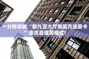 一分钟攻略“新九五大厅购买方法房卡”金花自建房模式!