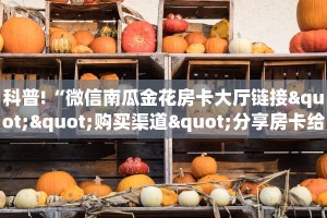 科普!“微信南瓜金花房卡大厅链接""购买渠道"分享房卡给大家