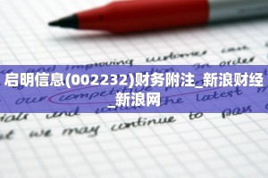 启明信息(002232)财务附注_新浪财经_新浪网