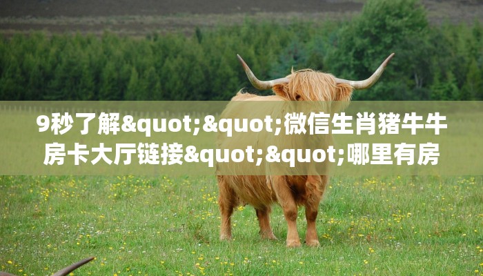 9秒了解""微信生肖猪牛牛房卡大厅链接""哪里有房卡!怎么充值