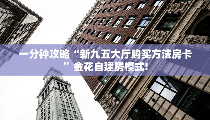 一分钟攻略“新九五大厅购买方法房卡”金花自建房模式!