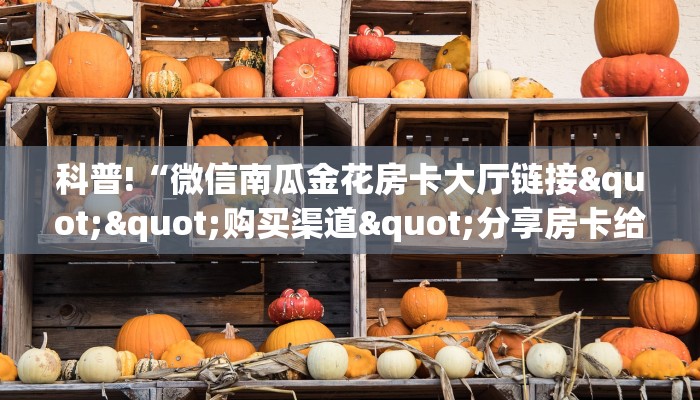 科普!“微信南瓜金花房卡大厅链接""购买渠道"分享房卡给大家