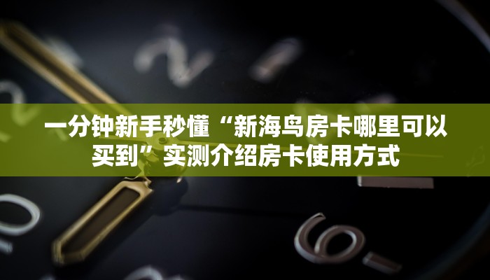 一分钟新手秒懂“新海鸟房卡哪里可以买到”实测介绍房卡使用方式