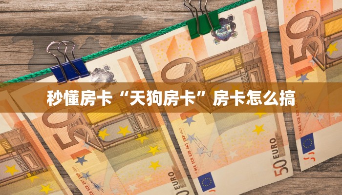 秒懂房卡“天狗房卡”房卡怎么搞